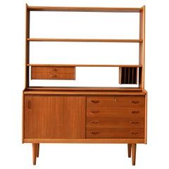 Vintage bookcase with writing desk