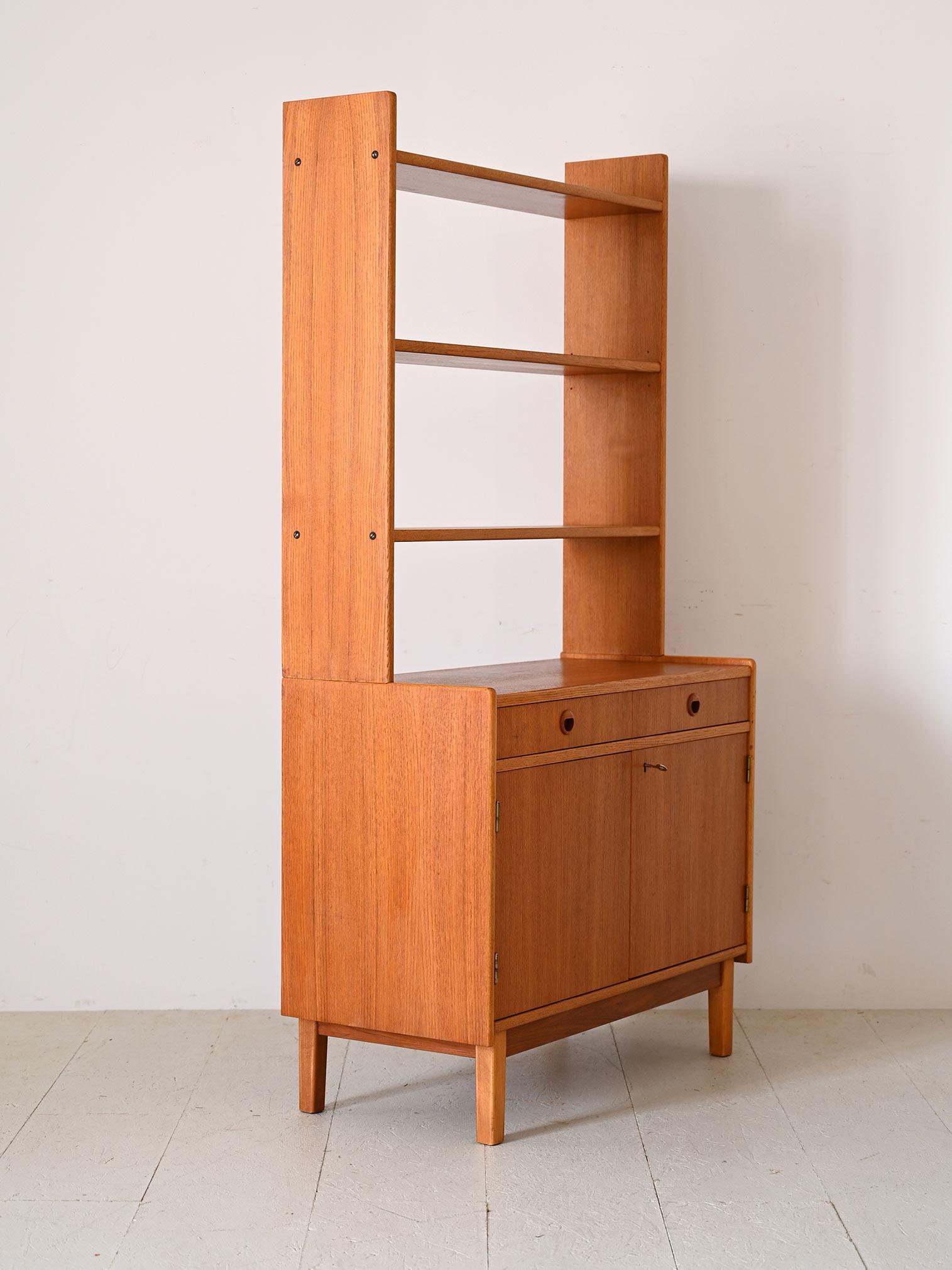 Scandinavian Vintage bookcase with storage compartment For Sale
