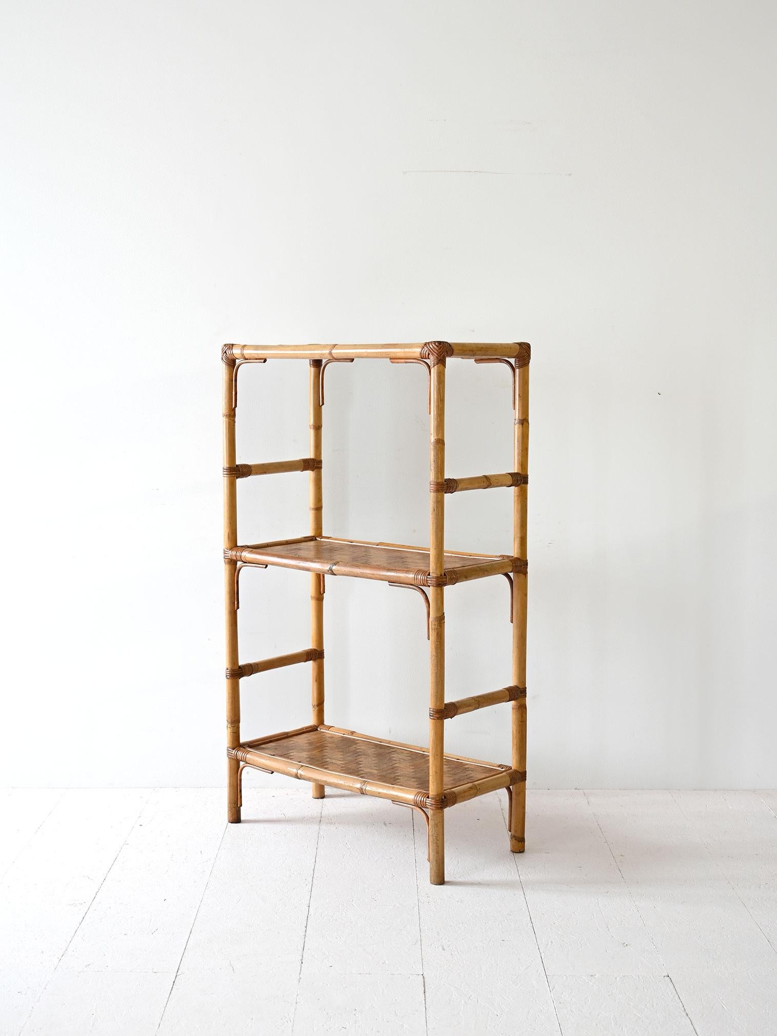 Scandinavian Bibliothèque vintage en bambou en vente