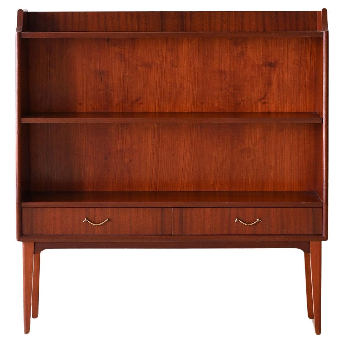 Vintage Scandinavian mahogany bookcase For Sale