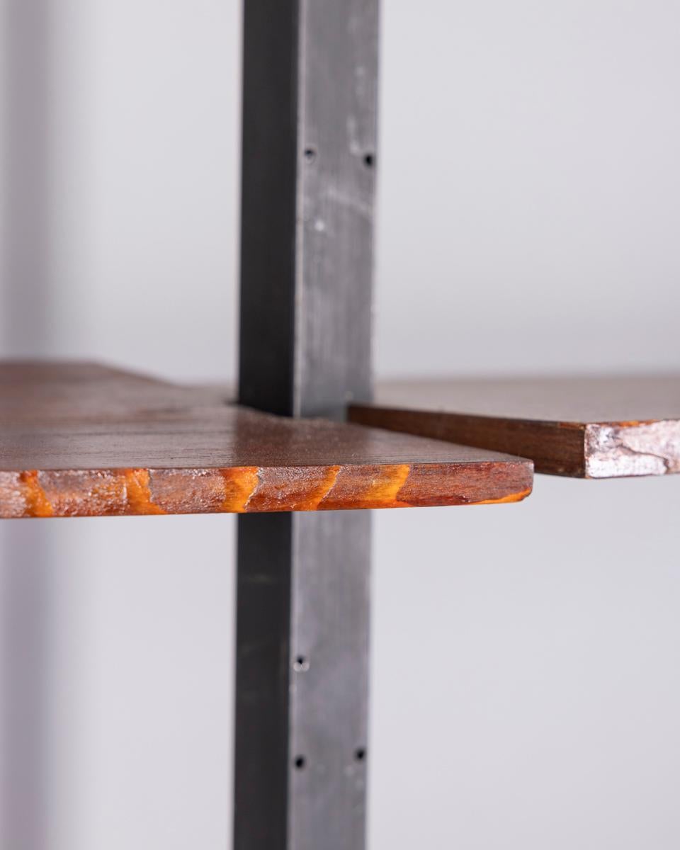 Libreria vintage terra cielo degli anni '60 in metallo e legno, design Italiano en venta 2