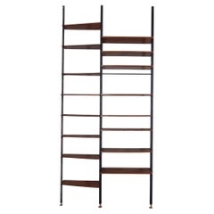 Libreria vintage terra cielo degli anni '60 in metallo e legno, design Italiano