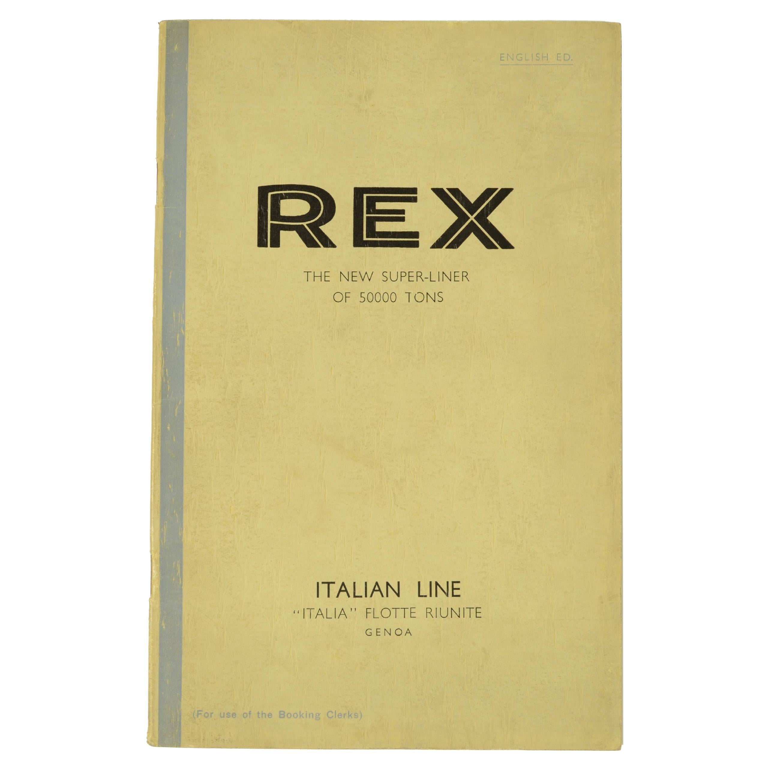 REX 1932 Transatlantic Folleto de información y especificaciones