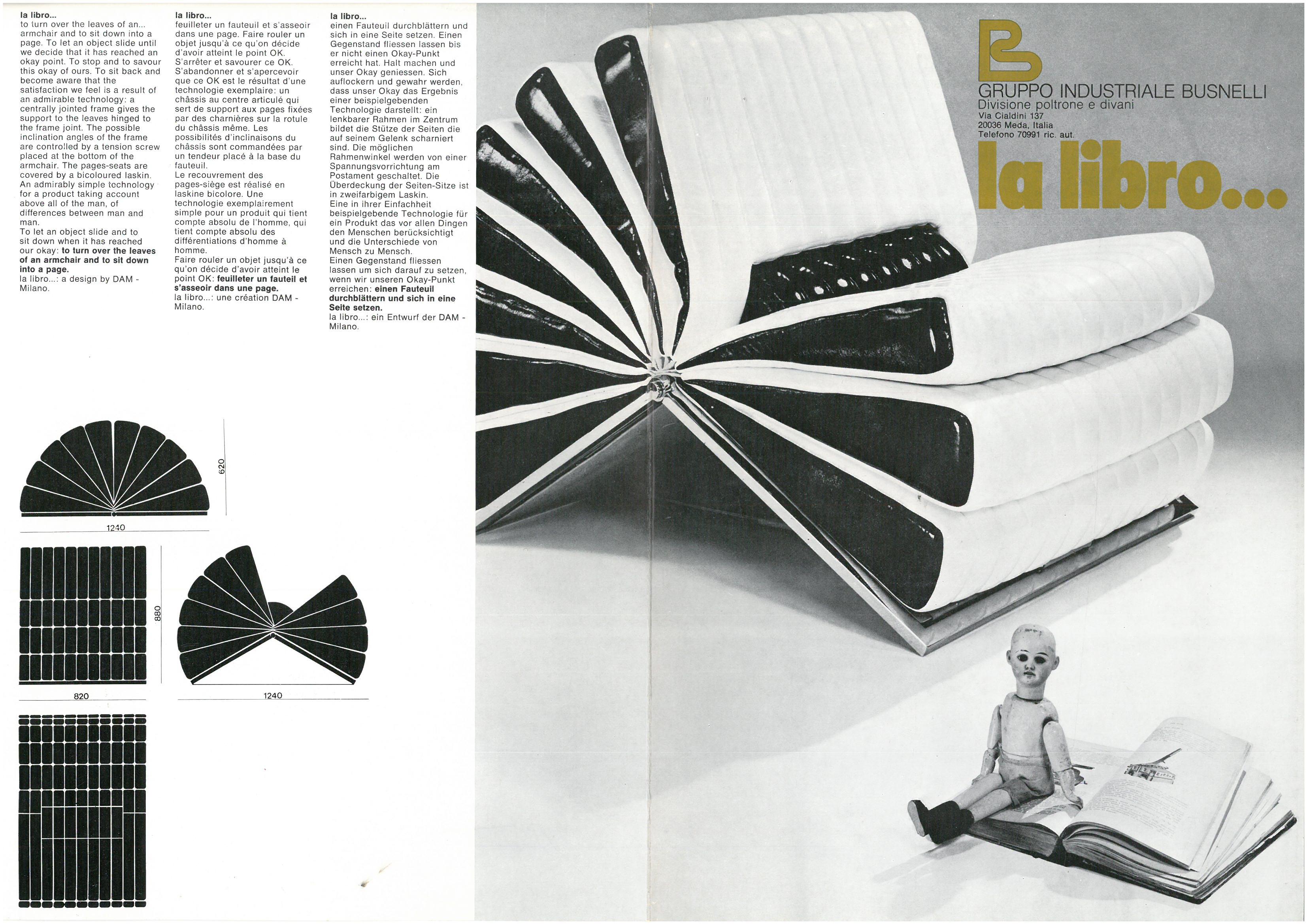 Libro Sessel von Gianni Pareschi und Umberto Orsoni für Gruppo Dam, 1970 im Angebot 6