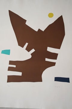 "Libru" Original Bauhaus Artist Linocut Print, Signed Werner Graeff