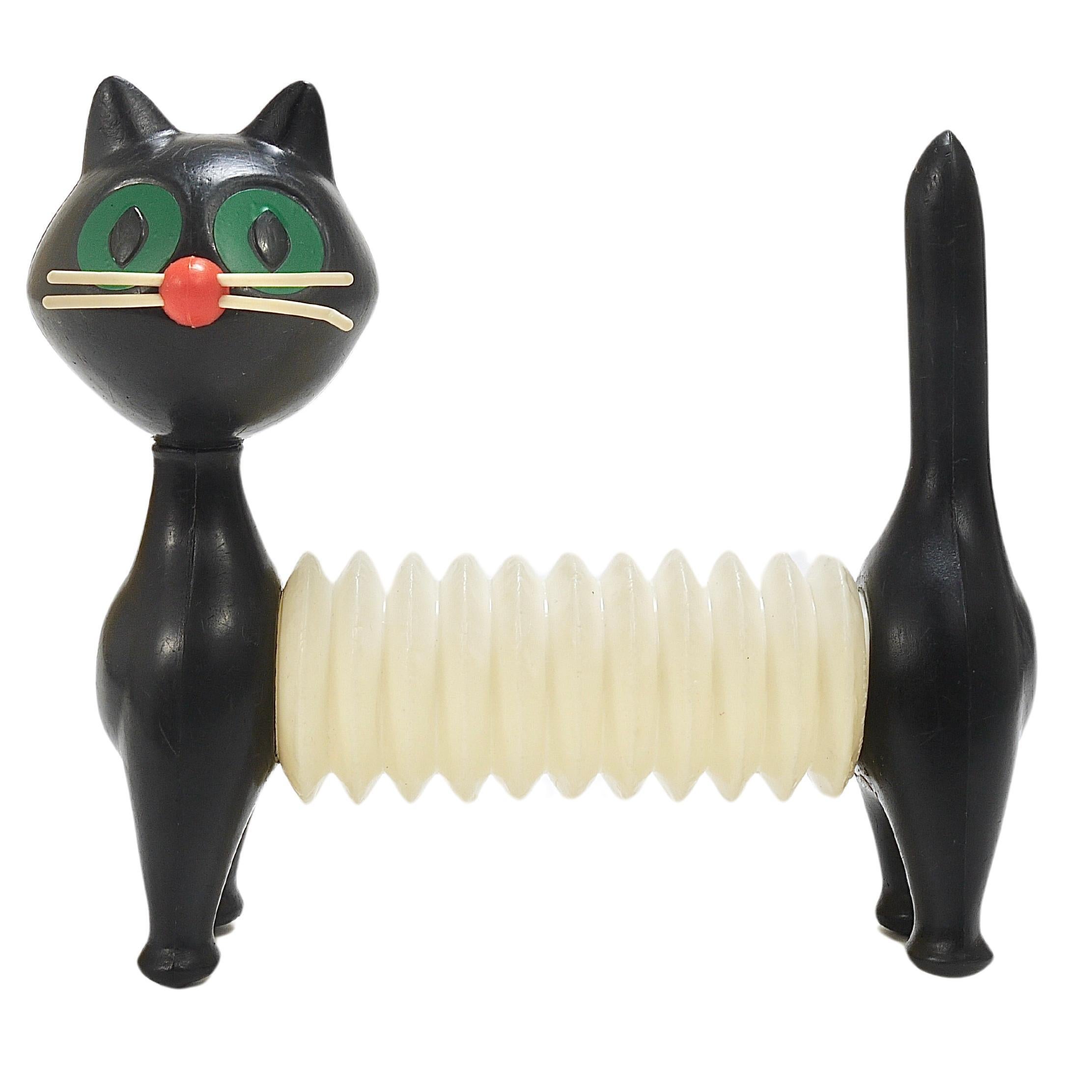 Libuse Niklova Akkordeon-Quietsch-Spielzeug Katze "Tomcat by Fatra, Tschechoslowakei 1960er Jahre