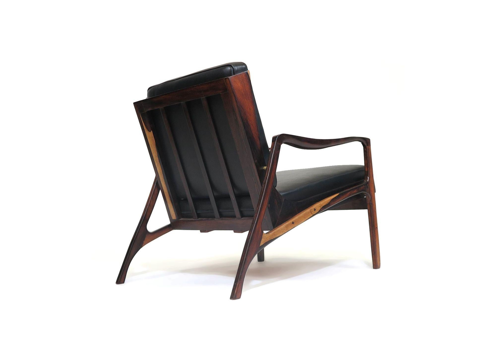 Liceu de Artes e Officios Brazilian Rosewood Lounge Chairs For Sale 4