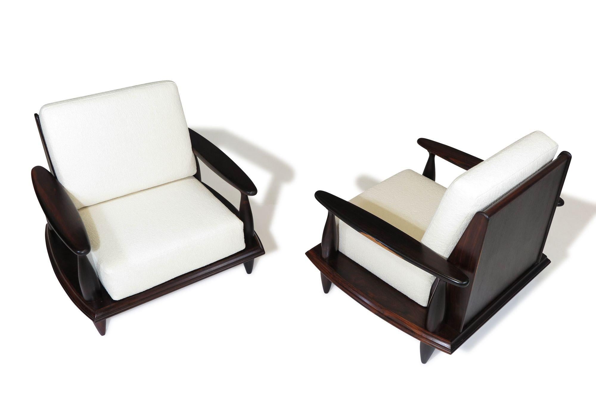 Mid-Century Modern Liceu de Artes e Ofícios Brazilian Rosewood Lounge Chairs For Sale