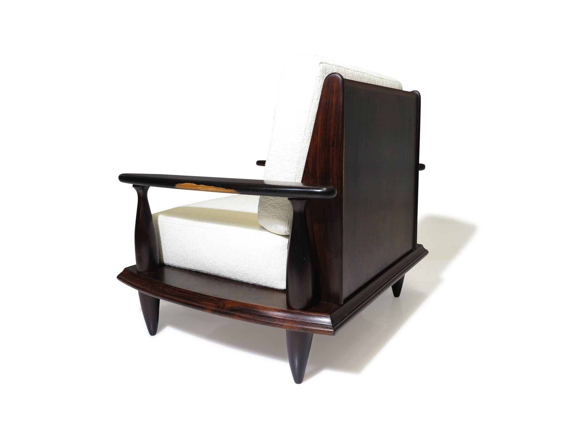 Oiled Liceu de Artes e Ofícios Brazilian Rosewood Lounge Chairs For Sale