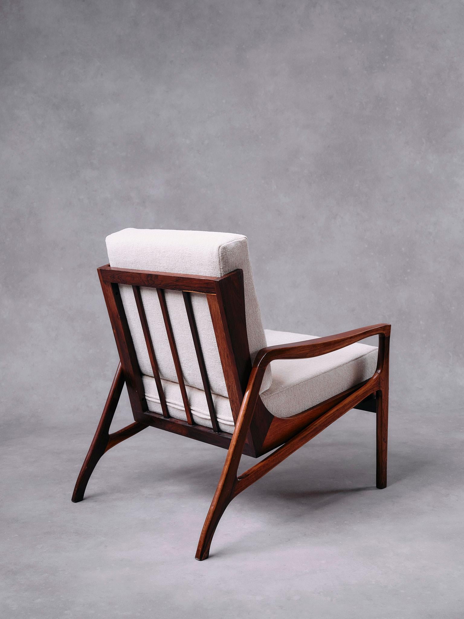 Brazilian Liceu de Artes e Ofícios, Vintage Rosewood Armchair, Brazil, 1960s For Sale
