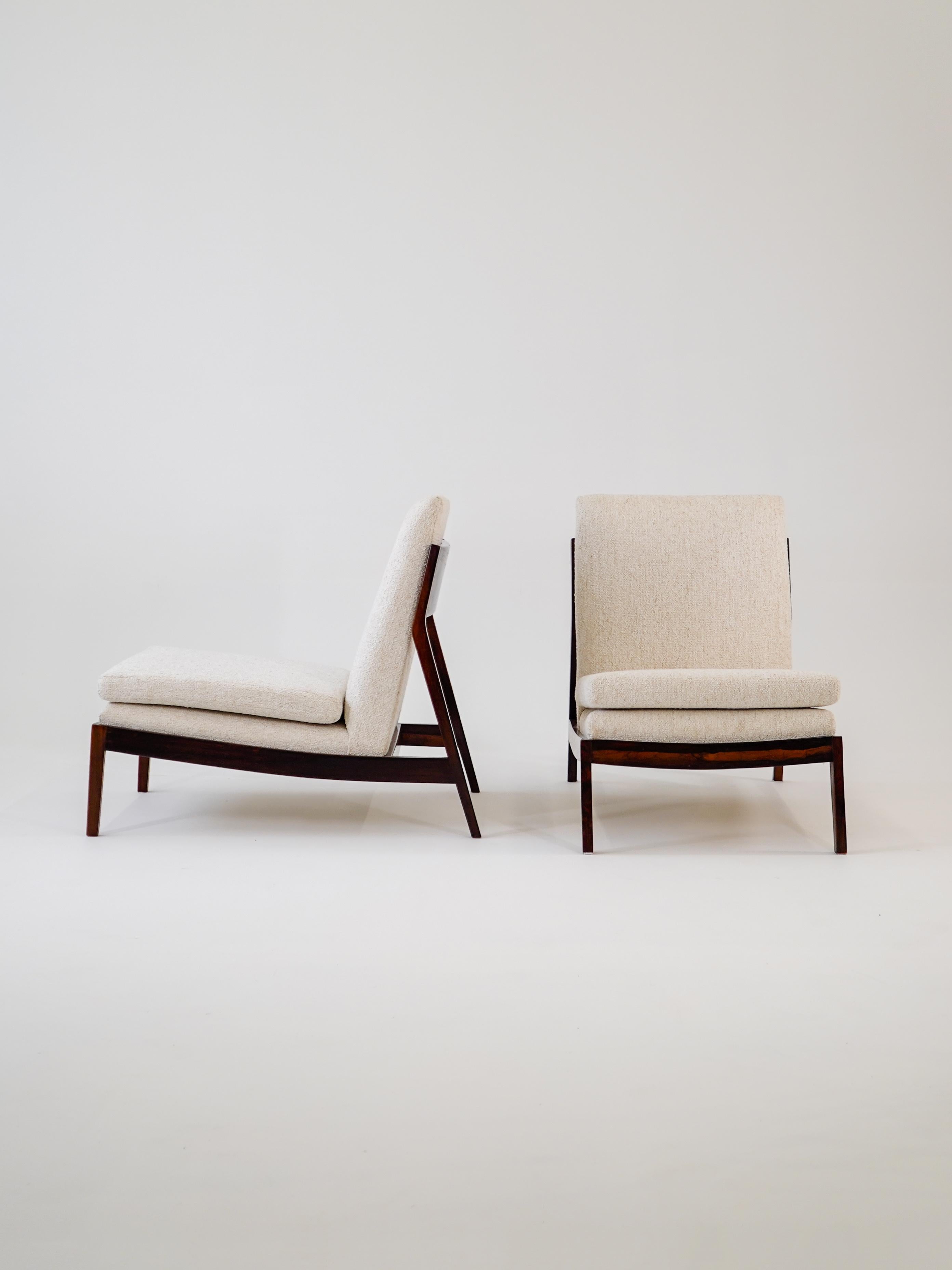 Fabric Liceu de Artes e Ofícios — Pair of Lounge Chairs, 1960 Mid-Century Modern Brazil For Sale