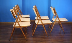 Liceu de Artes e Oficios Six modern Brazilian folding chairs from the 1950s