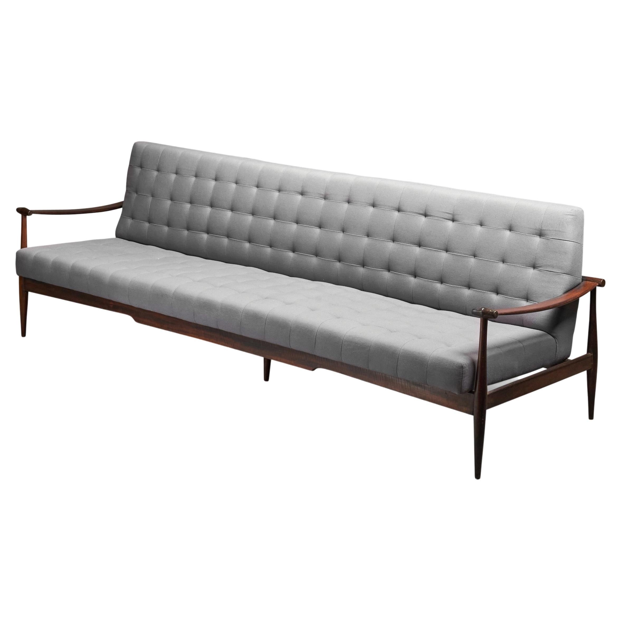 Liceu de Artes e Ofícios, Sofa, Rosewood, Grey Fabric, Brazil, 1955