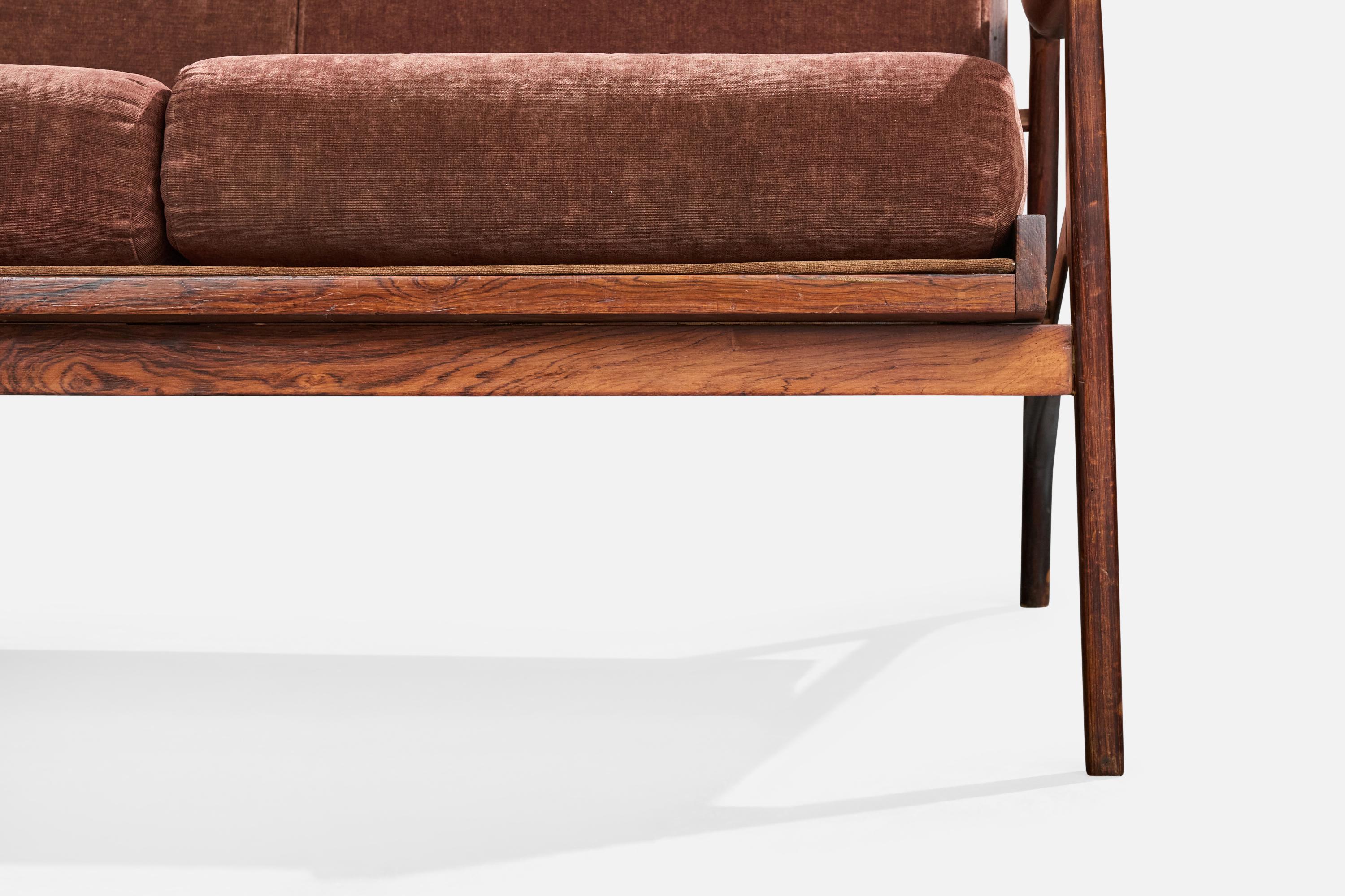 Liceu de Artes e Ofícios, Canapé, Wood, Tissu, Brésil, années 1960 en vente 4