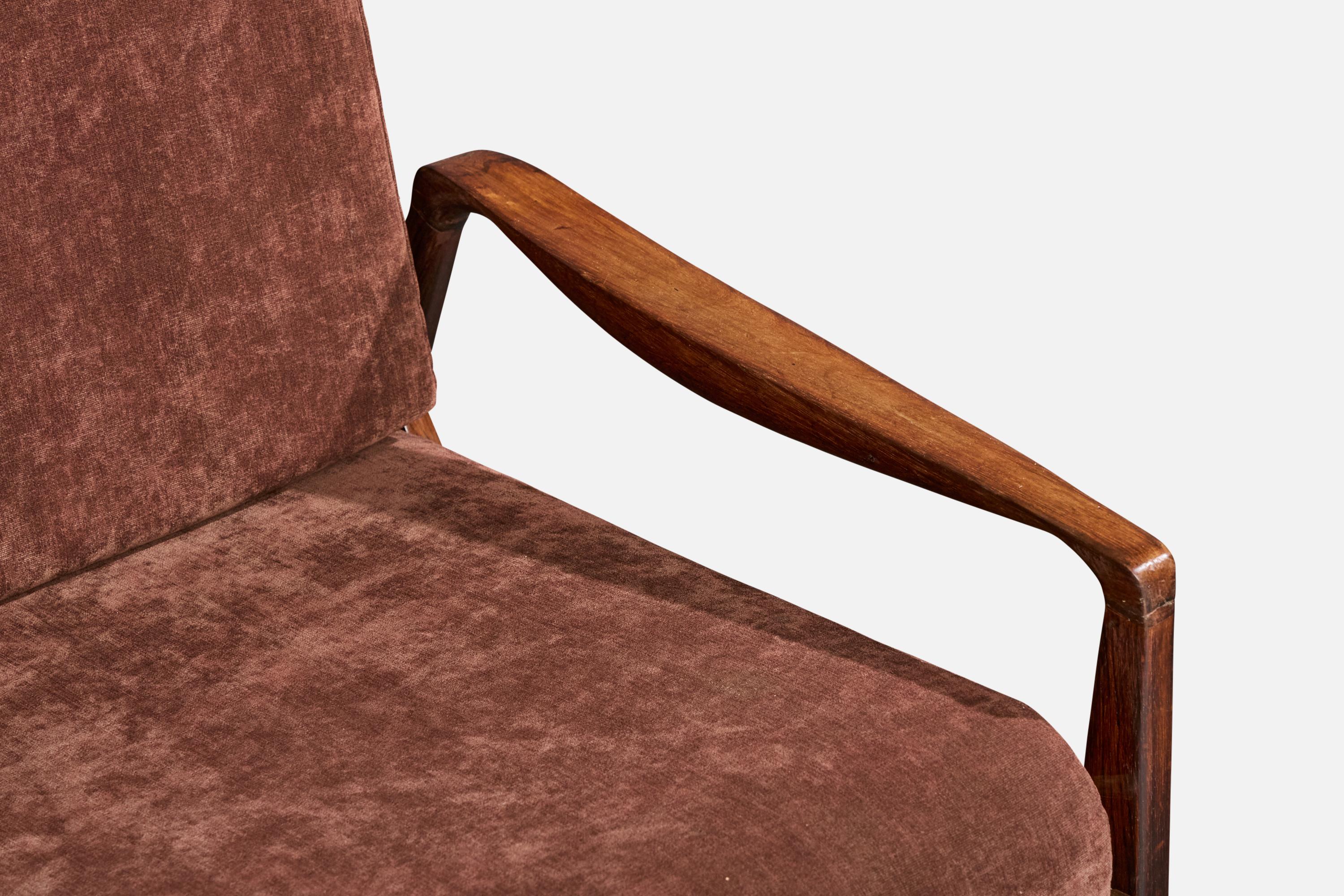 Liceu de Artes e Ofícios, Canapé, Wood, Tissu, Brésil, années 1960 en vente 6