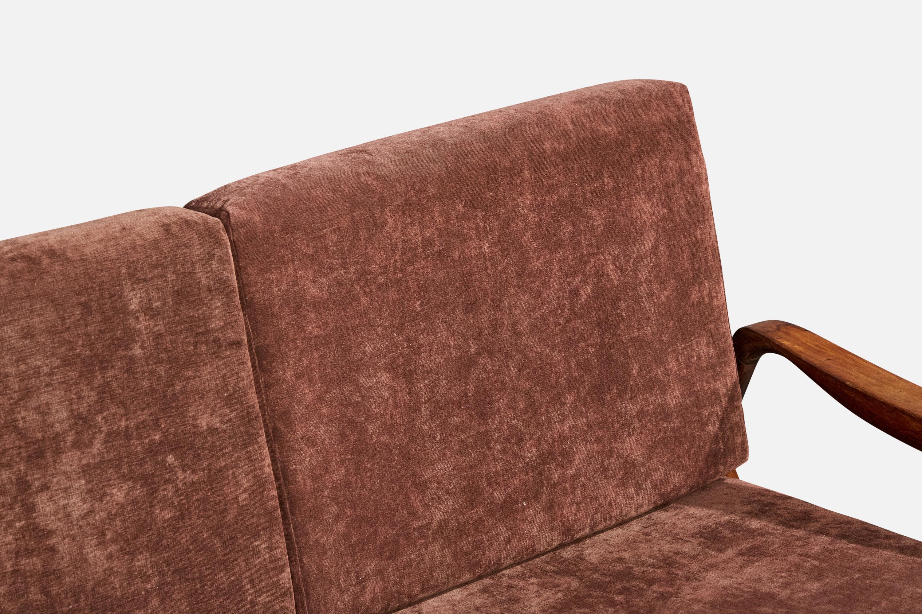 Liceu de Artes e Ofícios, Canapé, Wood, Tissu, Brésil, années 1960 en vente 7