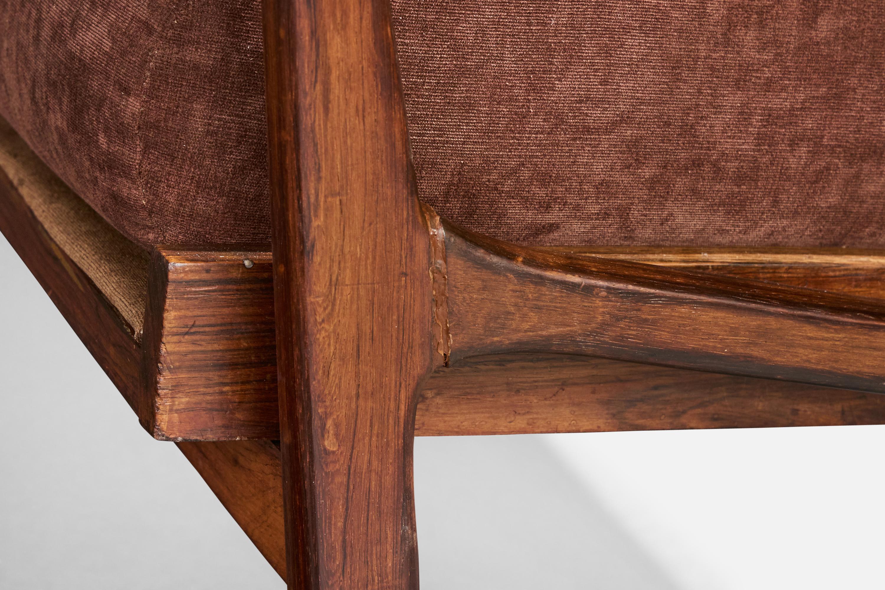 Liceu de Artes e Ofícios, Canapé, Wood, Tissu, Brésil, années 1960 en vente 8