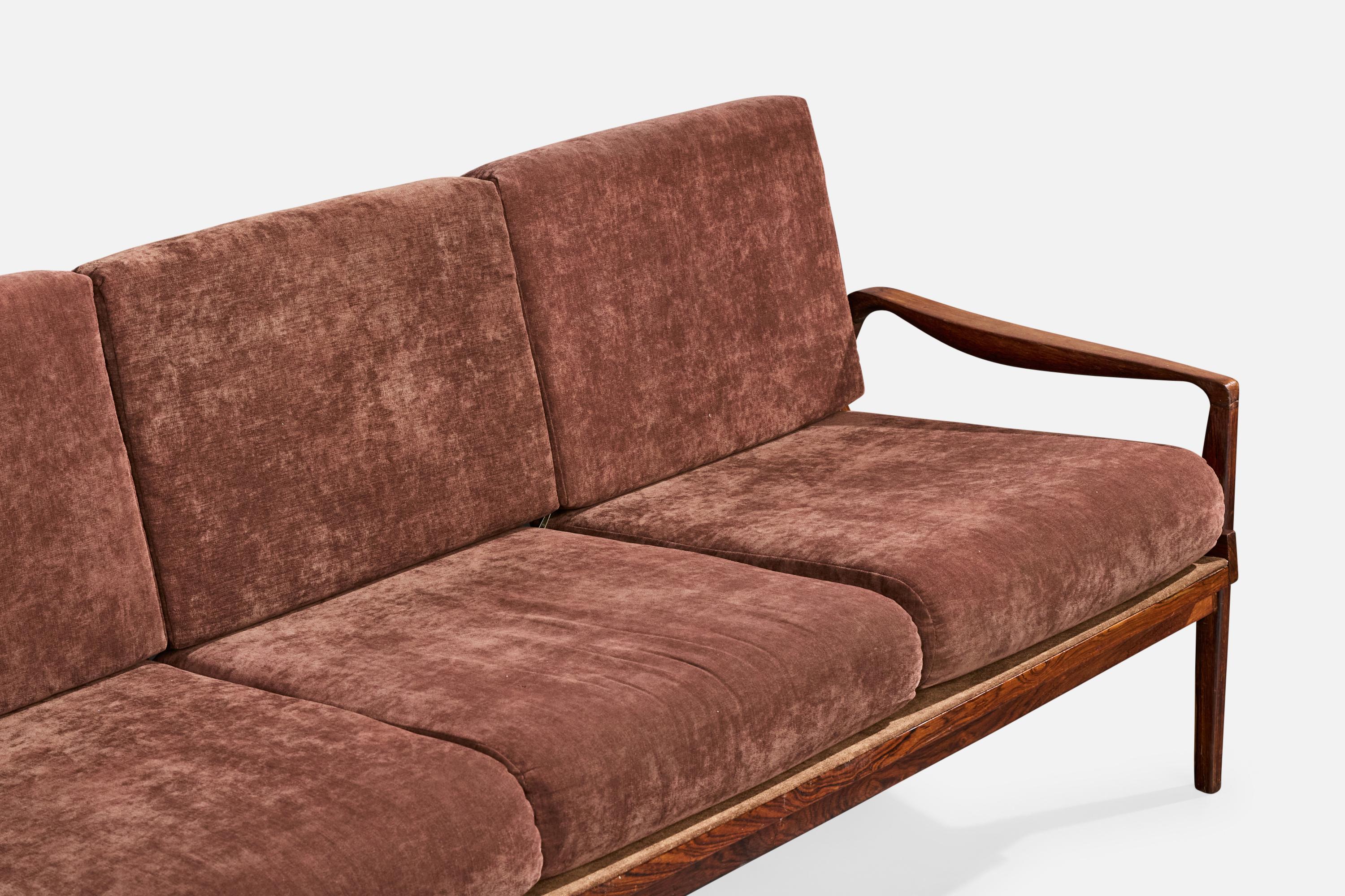 Liceu de Artes e Ofícios, Canapé, Wood, Tissu, Brésil, années 1960 en vente 1