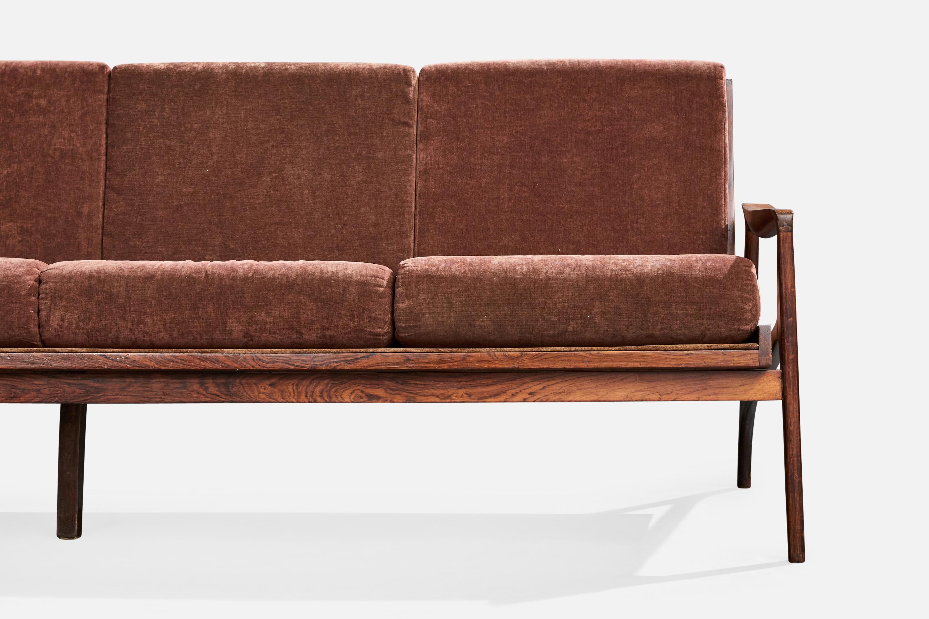 Liceu de Artes e Ofícios, Canapé, Wood, Tissu, Brésil, années 1960 en vente 2