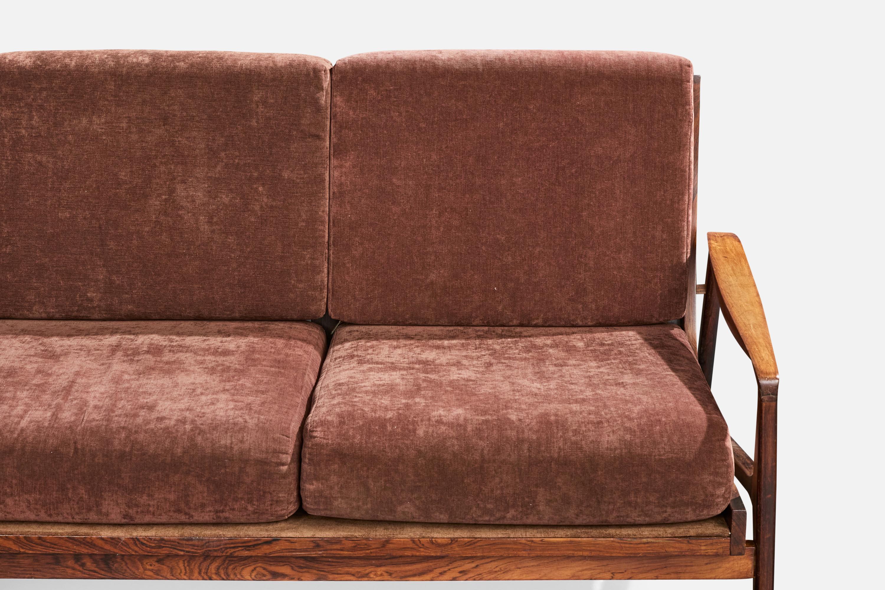 Liceu de Artes e Ofícios, Canapé, Wood, Tissu, Brésil, années 1960 en vente 3