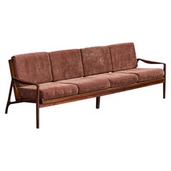 Liceu de Artes e Ofícios, Sofa, Wood, Fabric, Brazil, 1960s