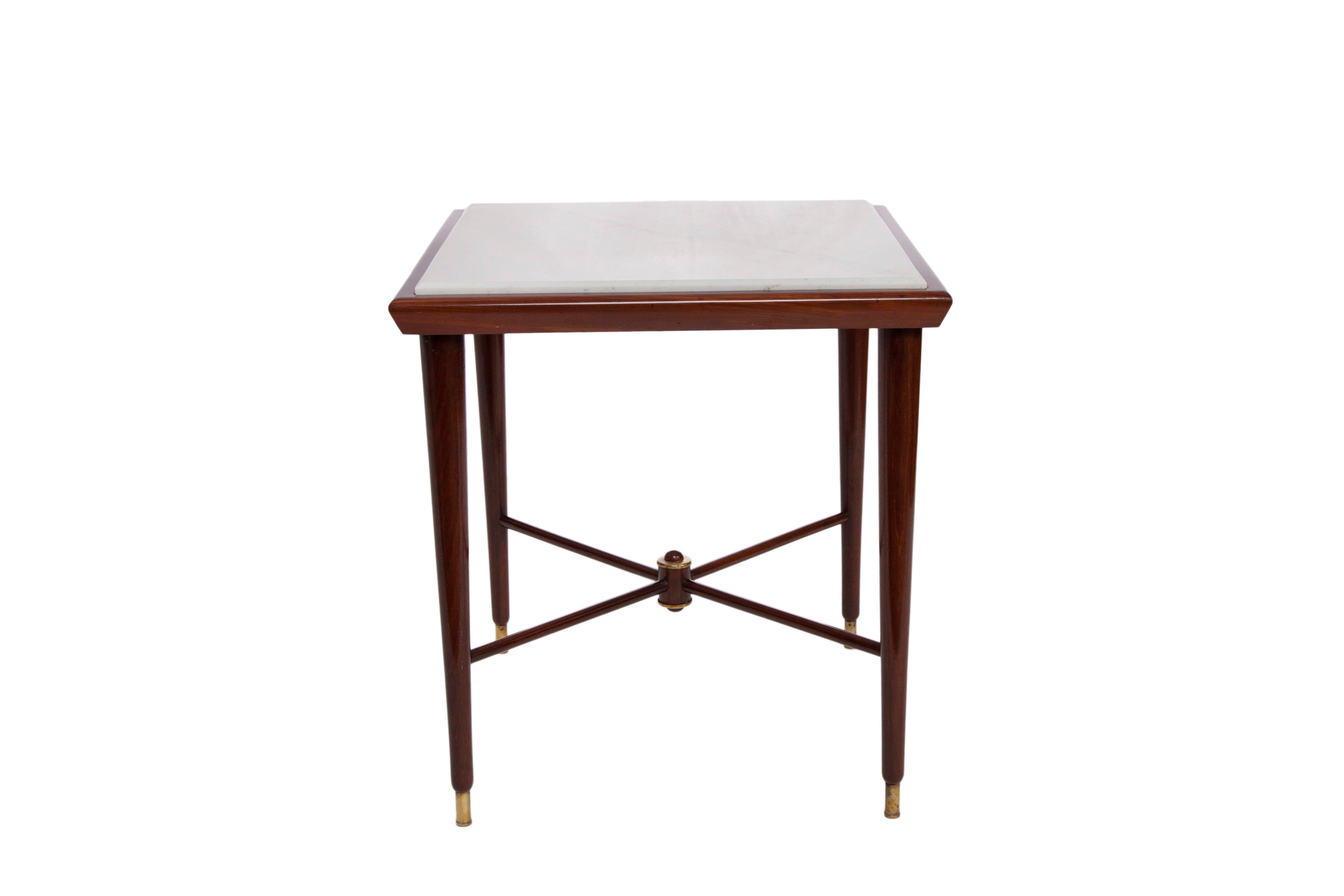 Mid-Century Modern Liceu De Artes & Oficio Marble-Top Side Tables