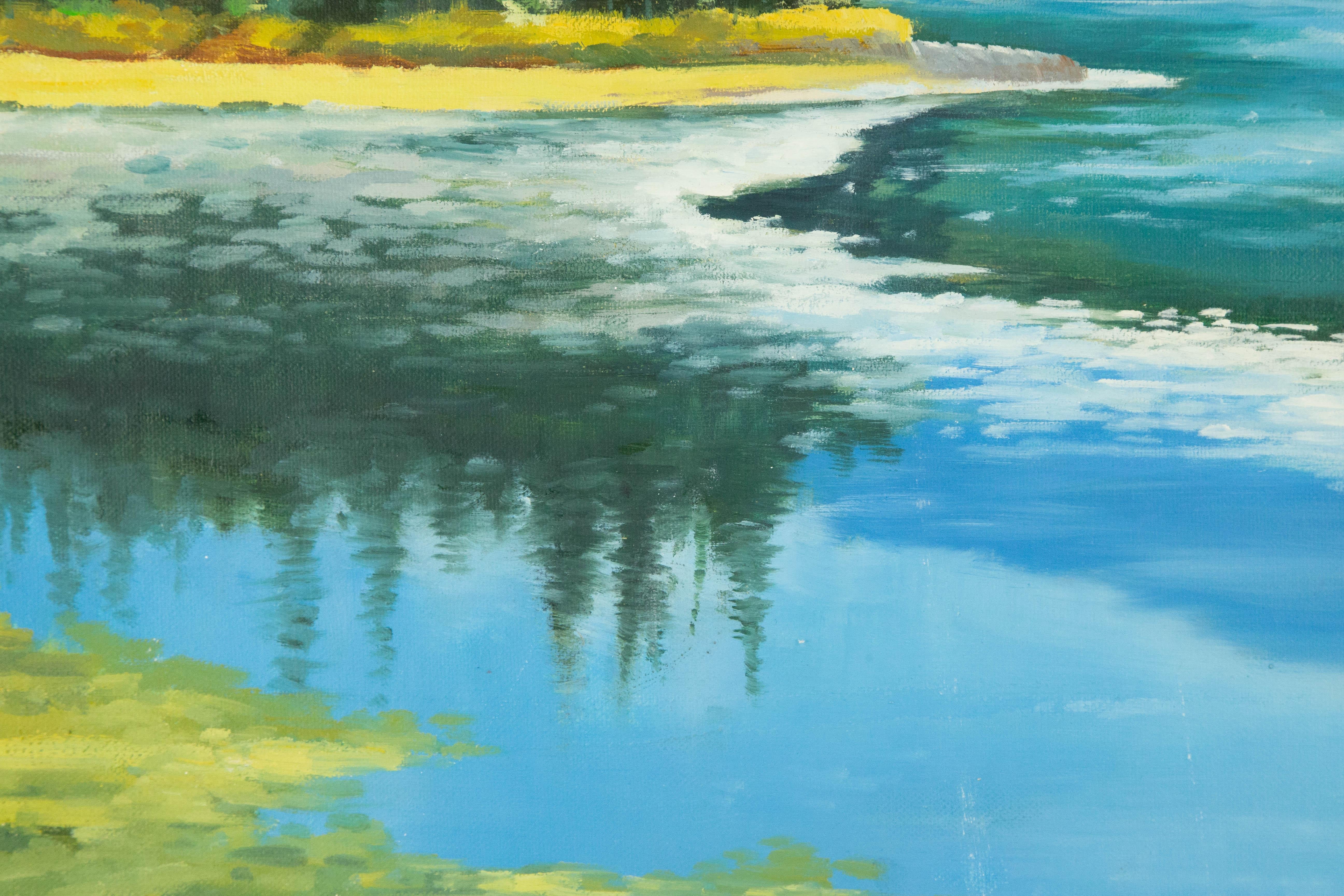 Lichao Lan Waterscape Original Oil On Canvas 