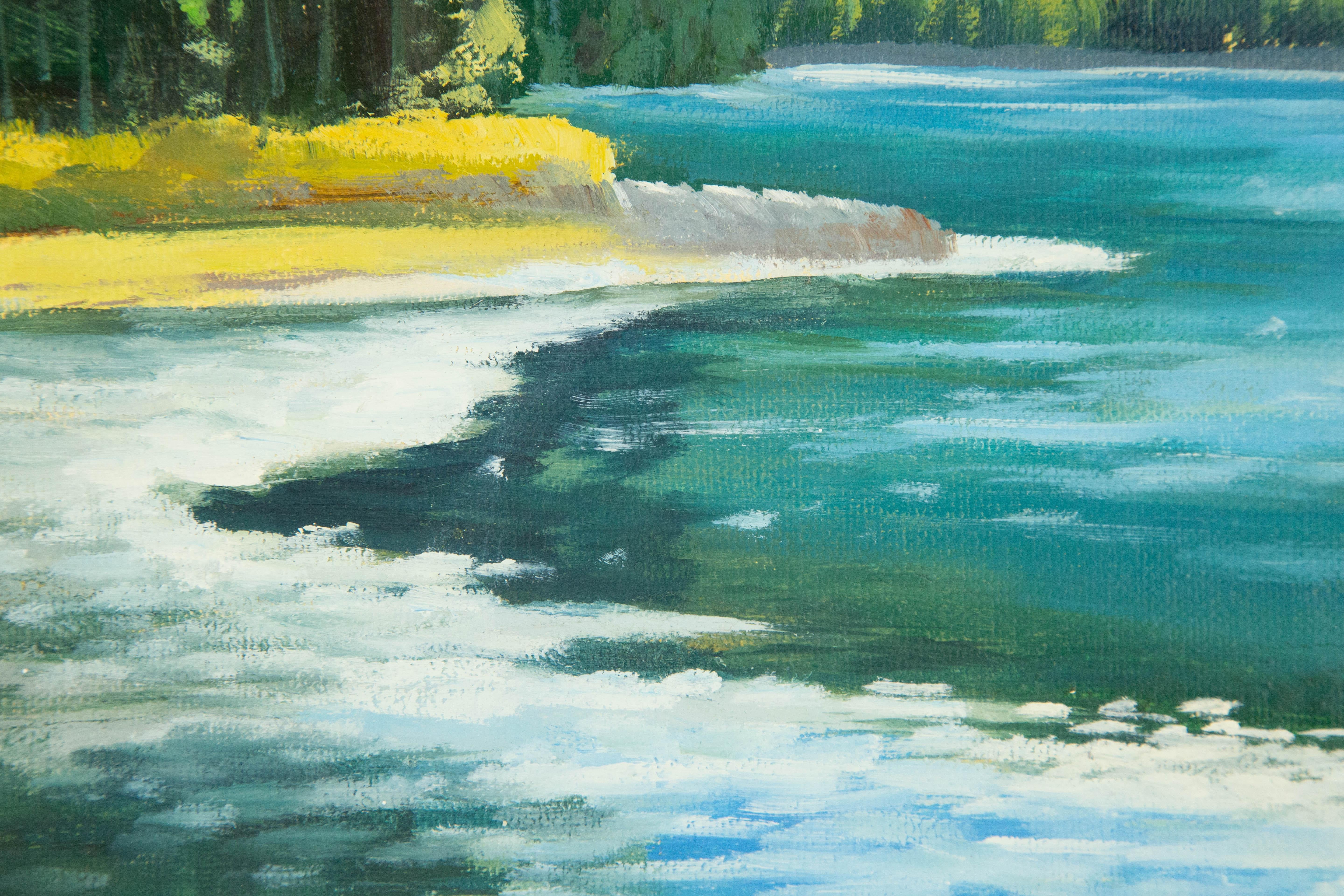 Lichao Lan Waterscape Original Oil On Canvas 