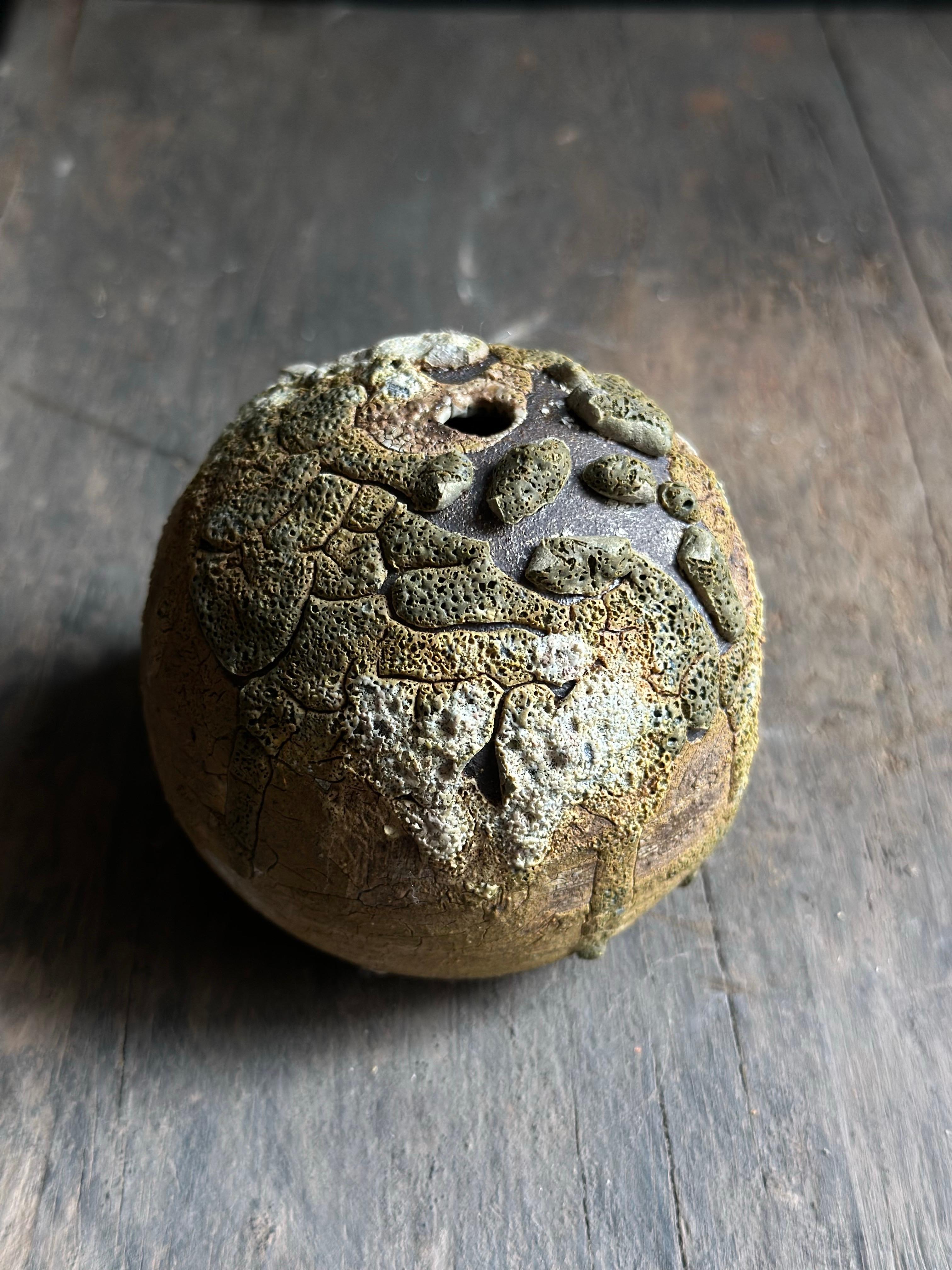 American Lichen Green Organic Modern Rustic Ceramic Bud Vase