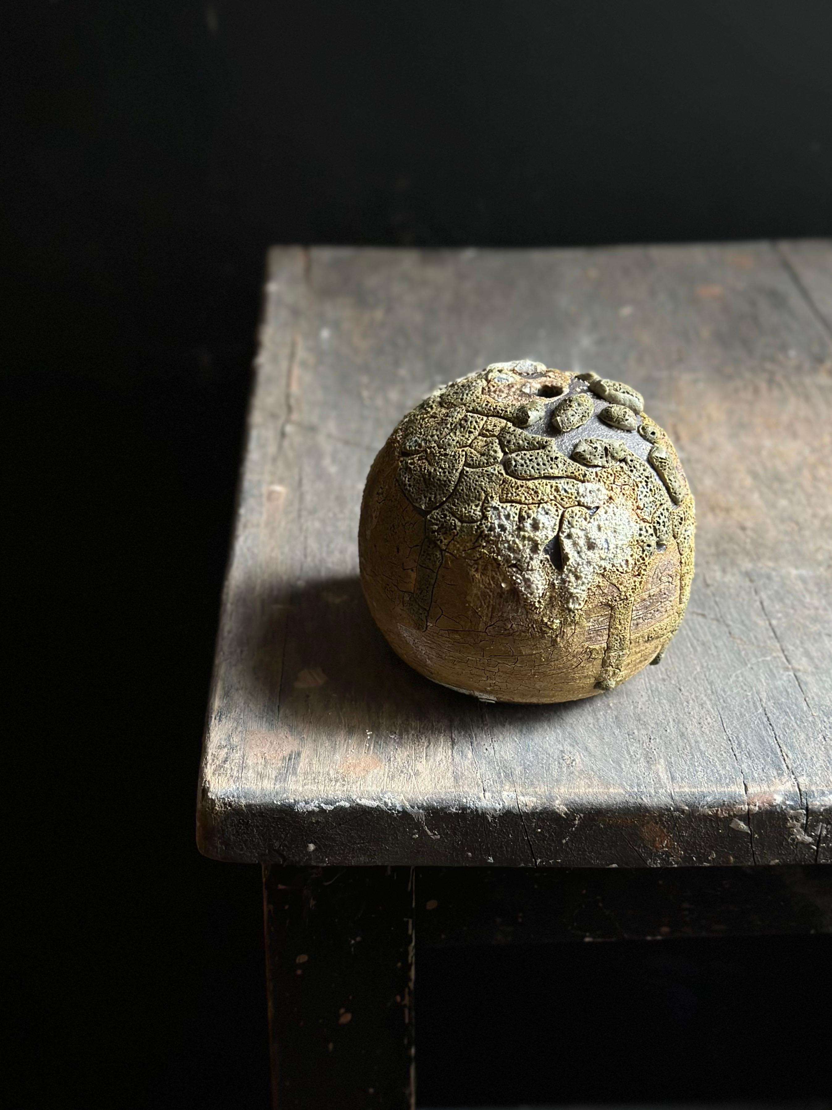 Hand-Crafted Lichen Green Organic Modern Rustic Ceramic Bud Vase