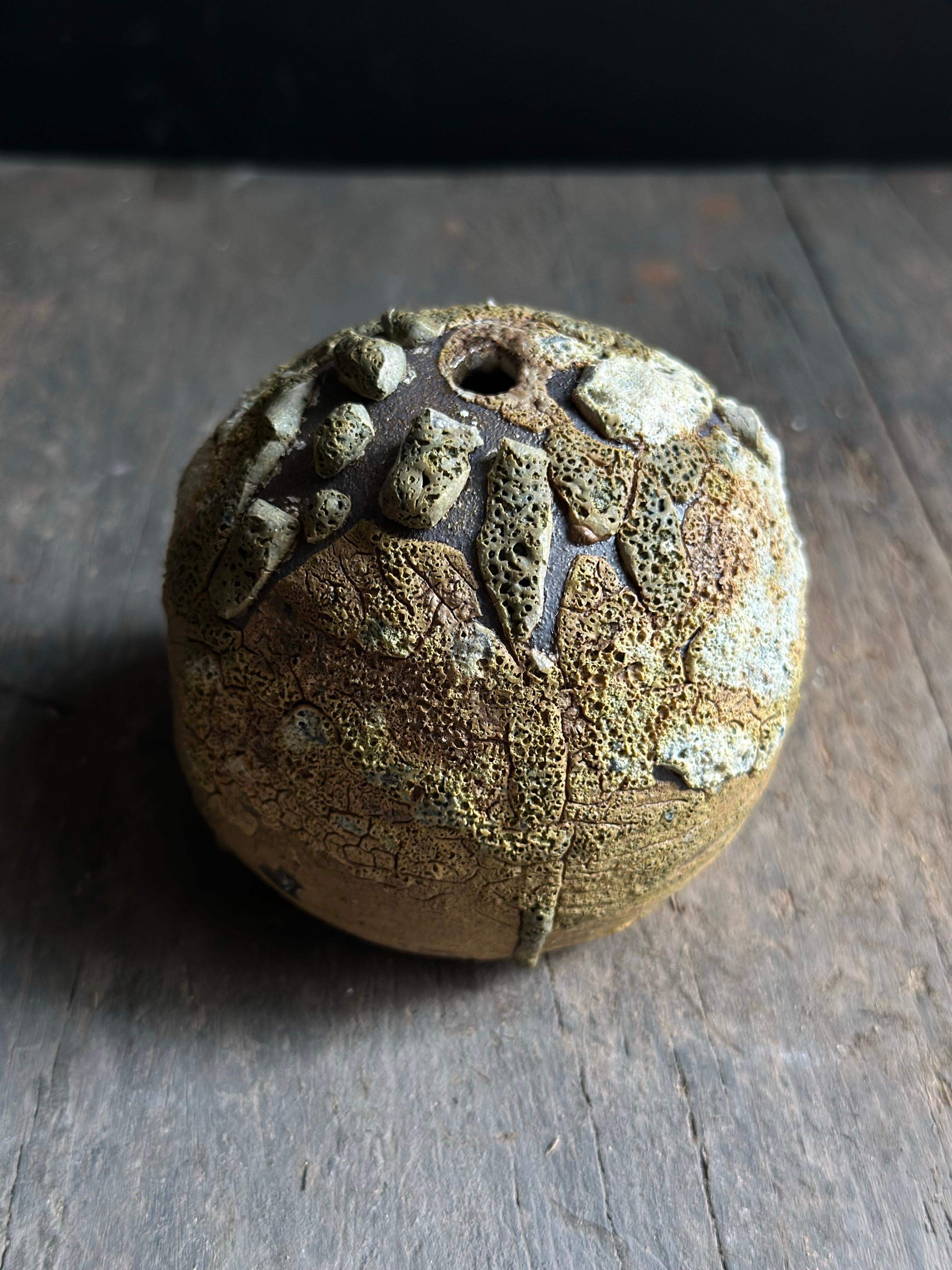 Lichen Green Organic Modern Rustic Ceramic Bud Vase 1
