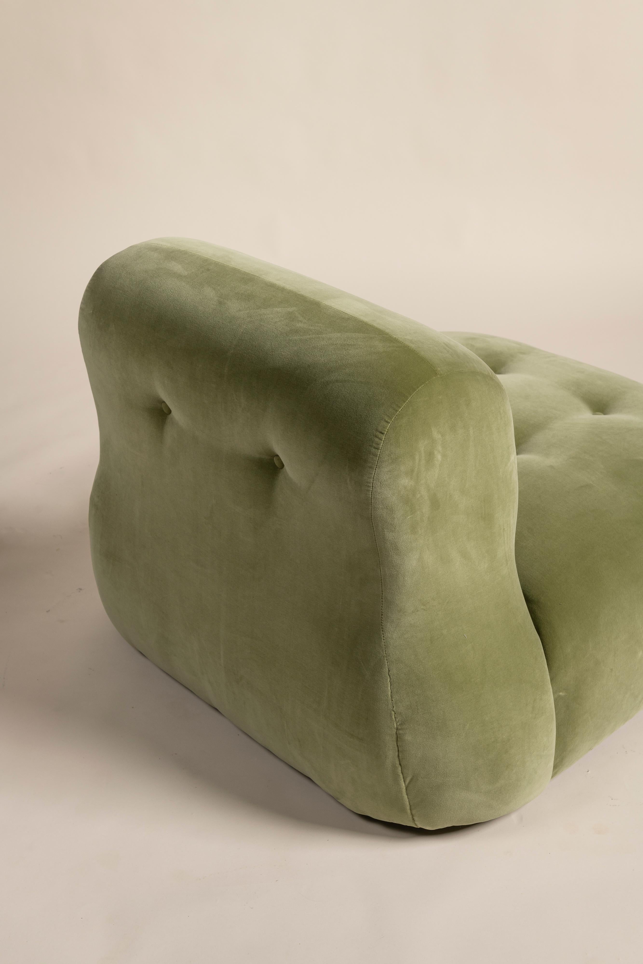 Lichen Green Velvet Castle Chair, House of Hackney, UK In Excellent Condition For Sale In San Francisco, CA