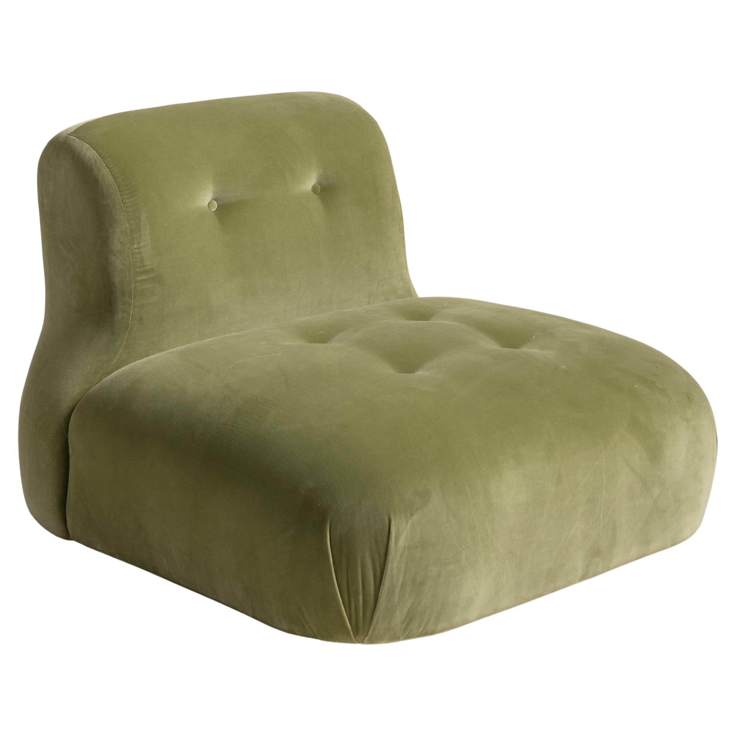 Lichen Green Velvet Castle Chair, House of Hackney, UK