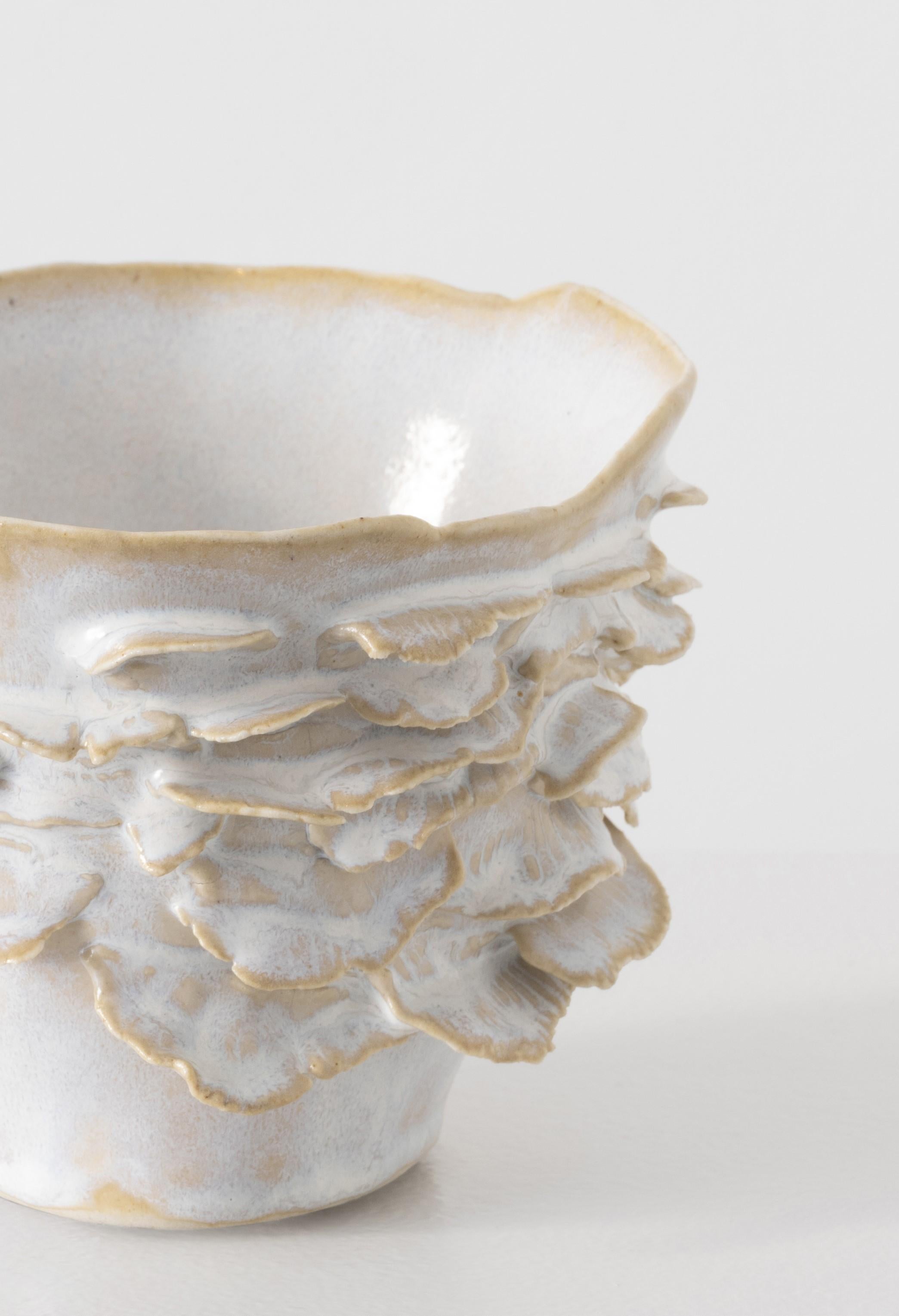 American Lichene Vessel in Glazed Ceramic by Trish DeMasi For Sale