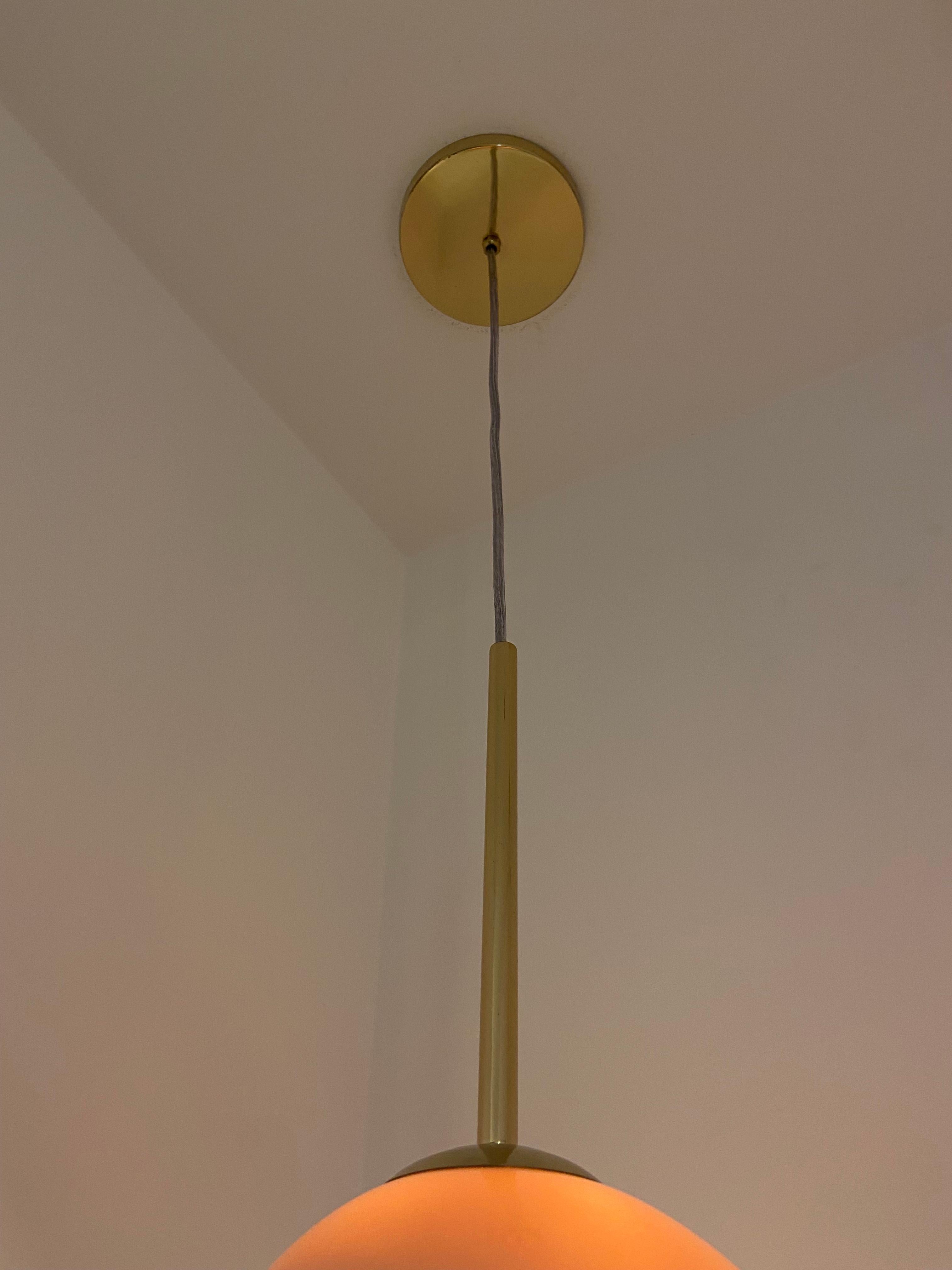 Brazilian Contemporary Acrylic and Brass Pendant For Sale 2