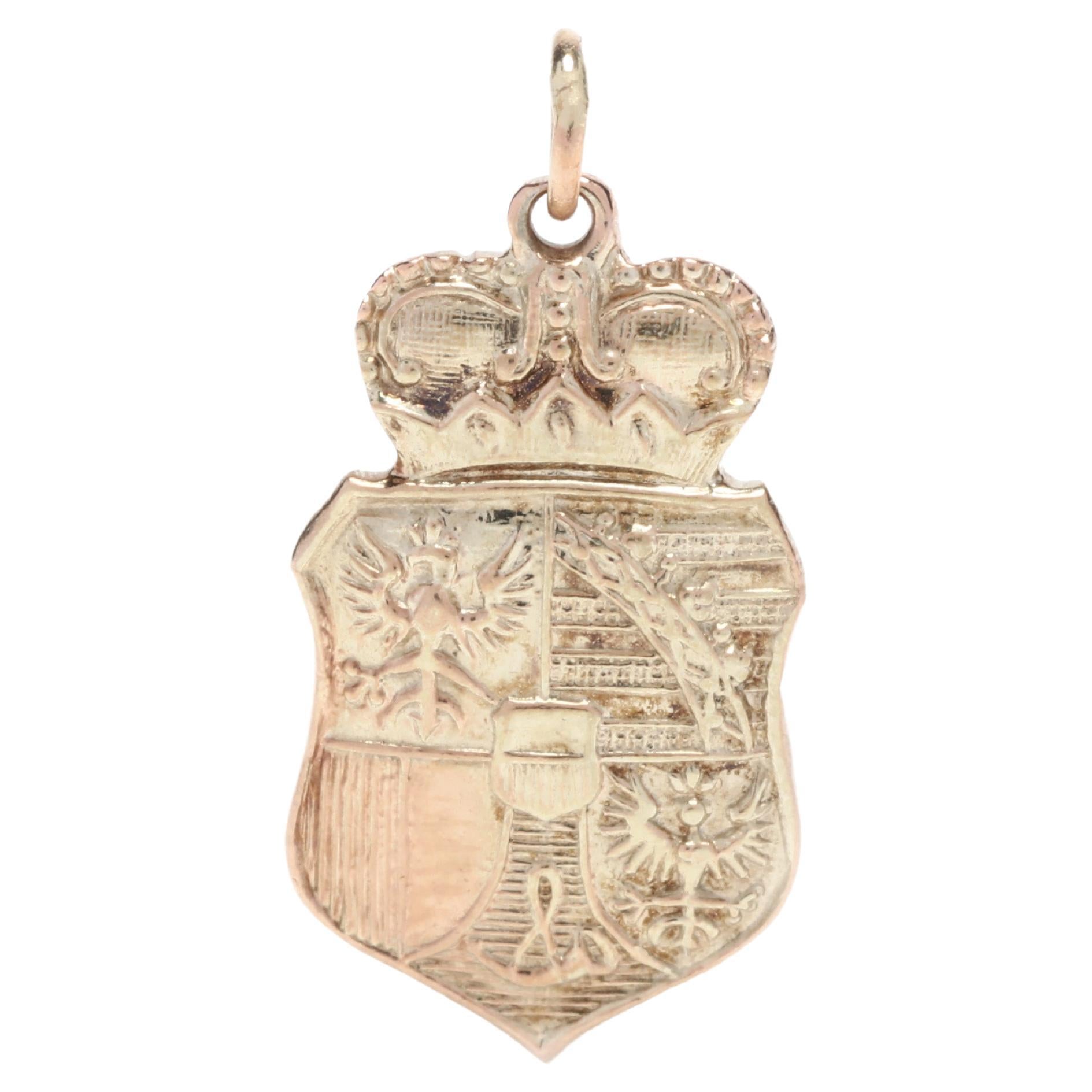 Lichtenstein Charm, Coat of Armscharm, 9K Gold, Small Gold Charm, World Traveler