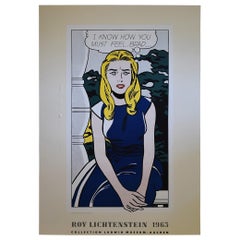 Lichtenstein vintage exhibition poster featuring 1963 Roy Lichtenstein painting