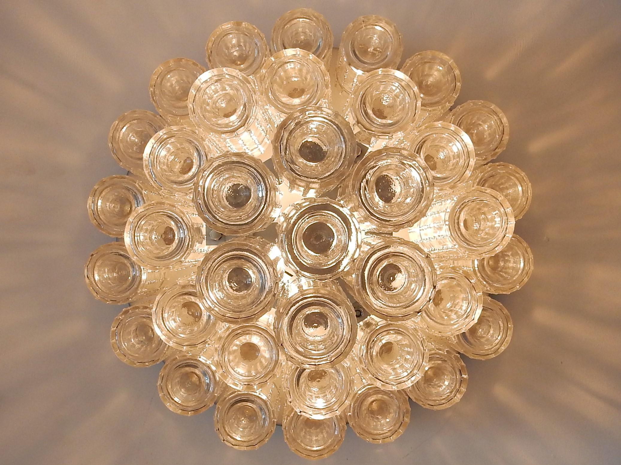 'Lichtval' or 'Lightfall' Glass Flush Mount by RAAK, 1970s, 2 available In Good Condition In Steenwijk, NL