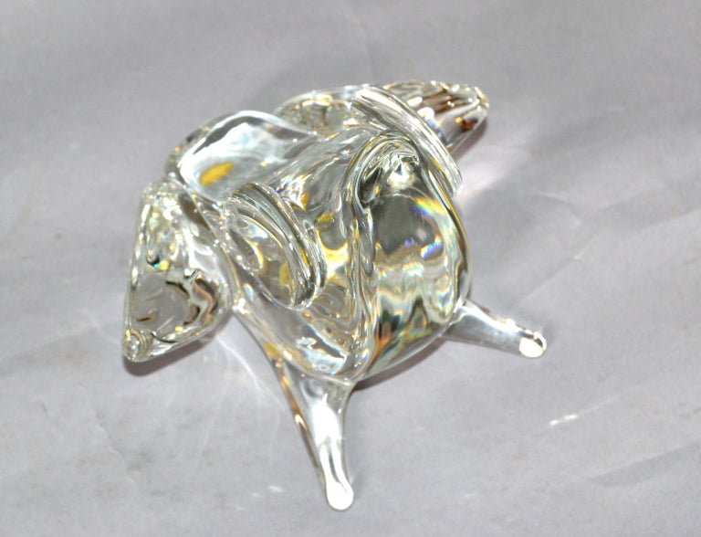 Hand-Carved Licio Zanetti Abstract Murano Glass Frog Sculpture Italy Mid-Century Modern For Sale