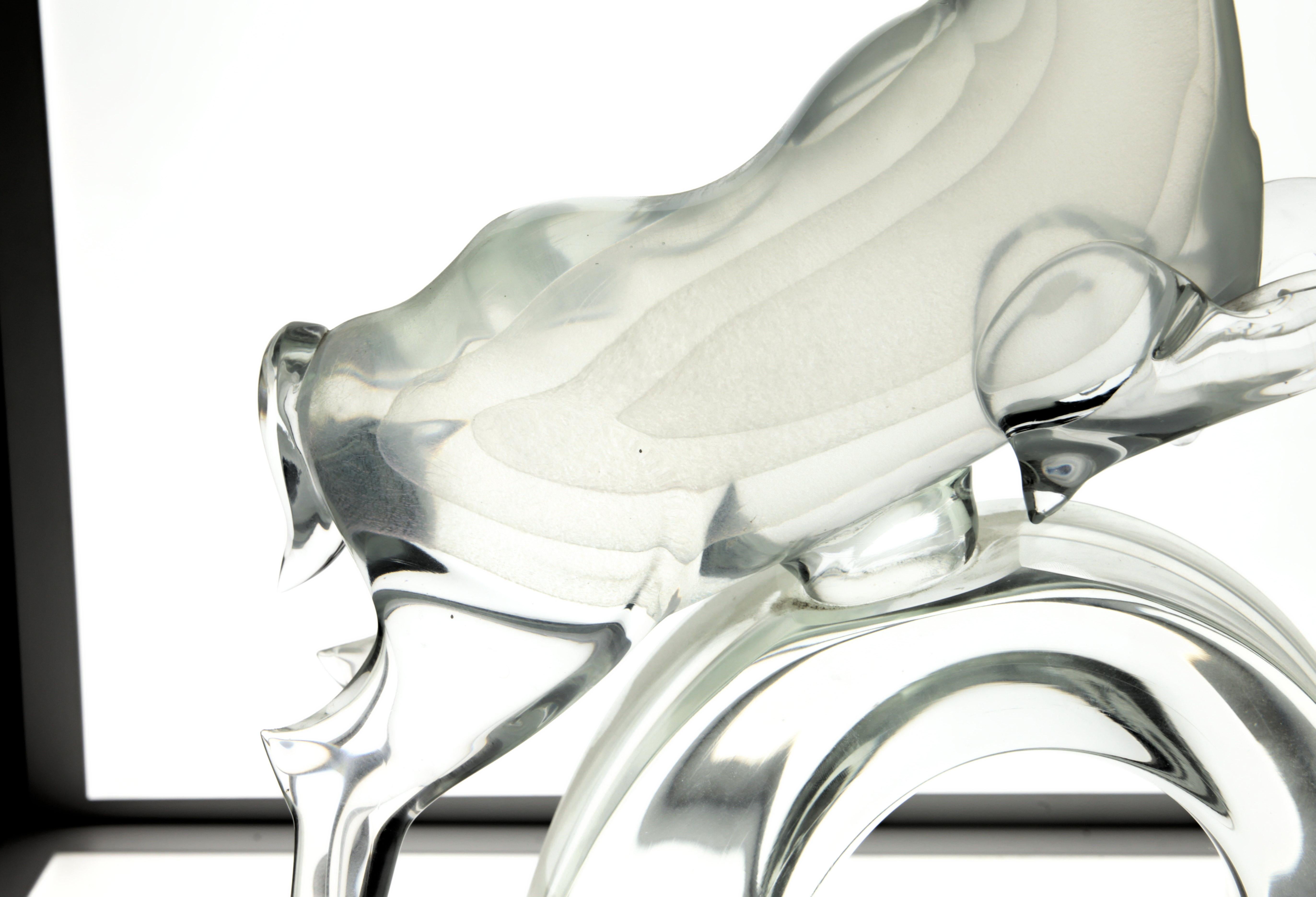 Art Glass Licio Zanetti for Pauly Ibex Leaping Balsamo Stella Design, Murano 1990s, Signed