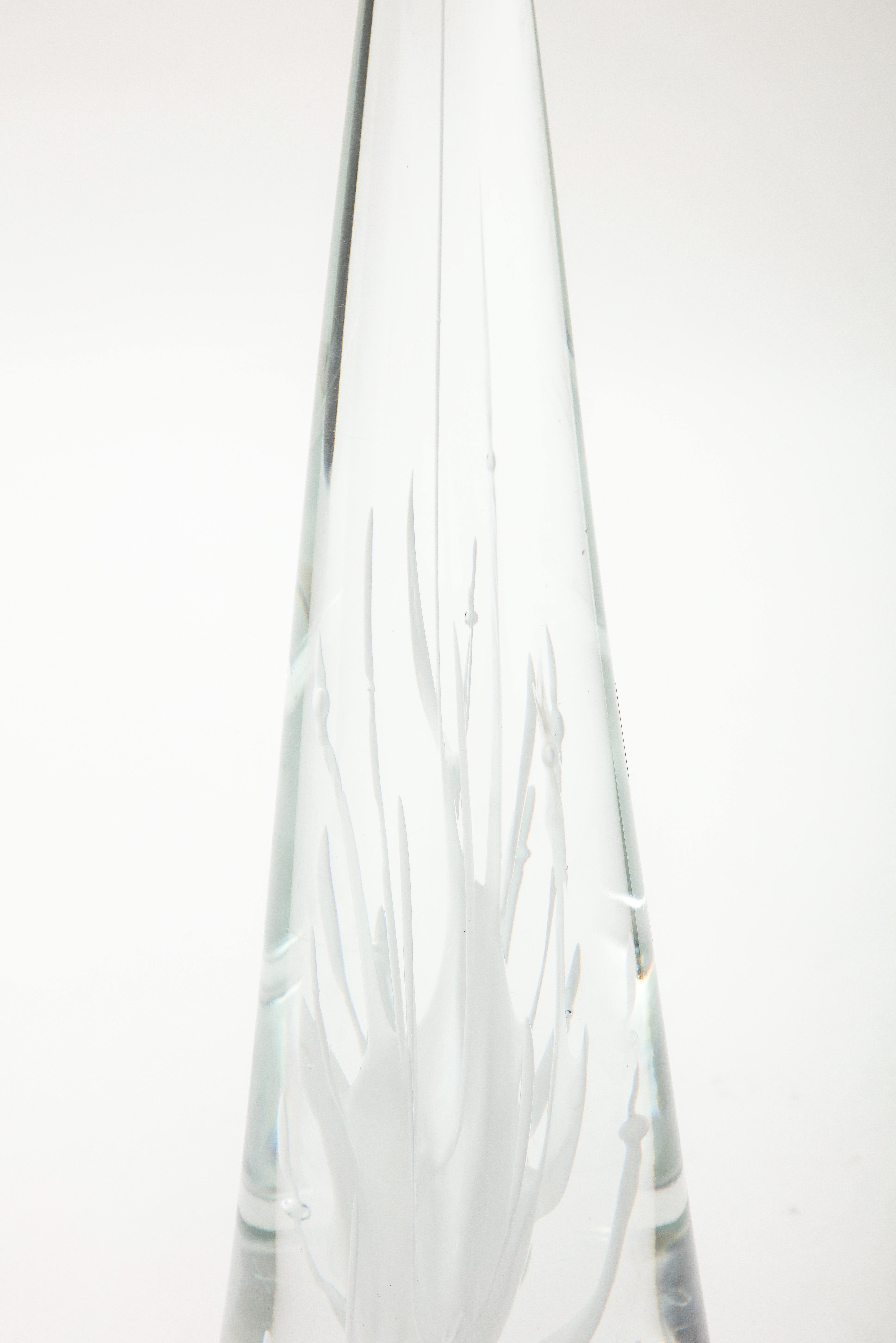 Wunderschöne moderne Licio Zanetti Murano-Glasskulptur aus den 1970er Jahren.
