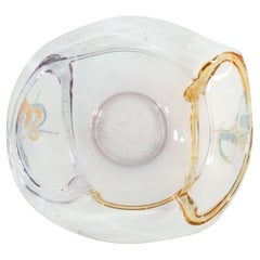 Licio Zanetti Large Art Glass Centerpiece Serving Platter Clear, Amber, Amethyst