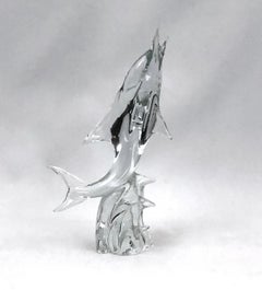 Licio Zanetti, Large Mid-Century Murano Glass Dolphin Sculpture from 60s