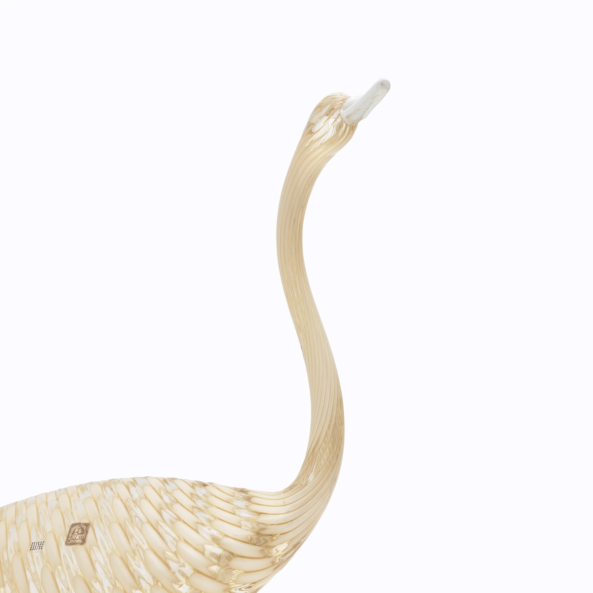 Licio Zanetti Mid-Century Modern Murano Blown Glass Swan In Good Condition For Sale In Puglia, Puglia