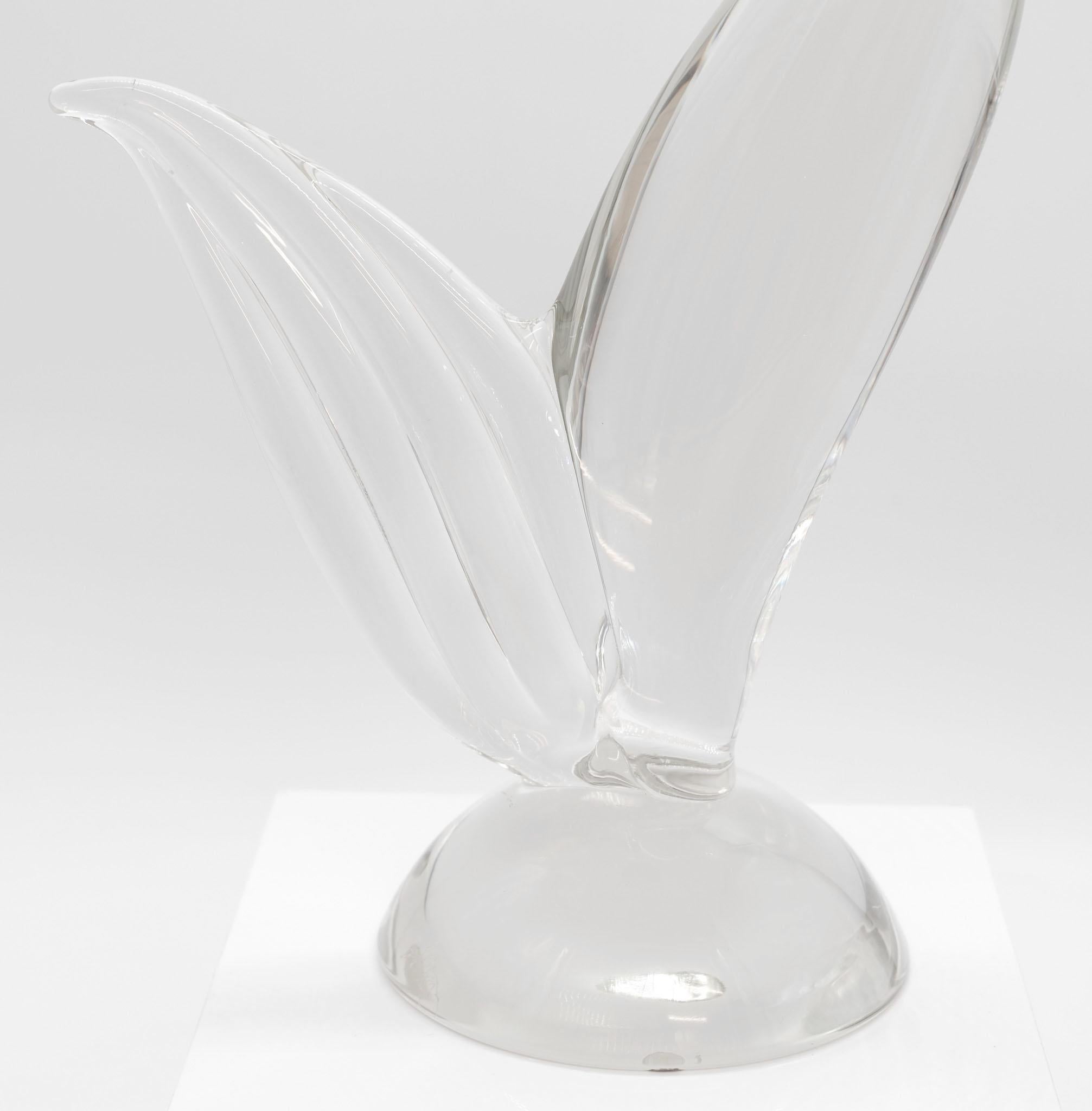 Italian Licio Zanetti  Mid Century Murano glass sculptured cockerel For Sale