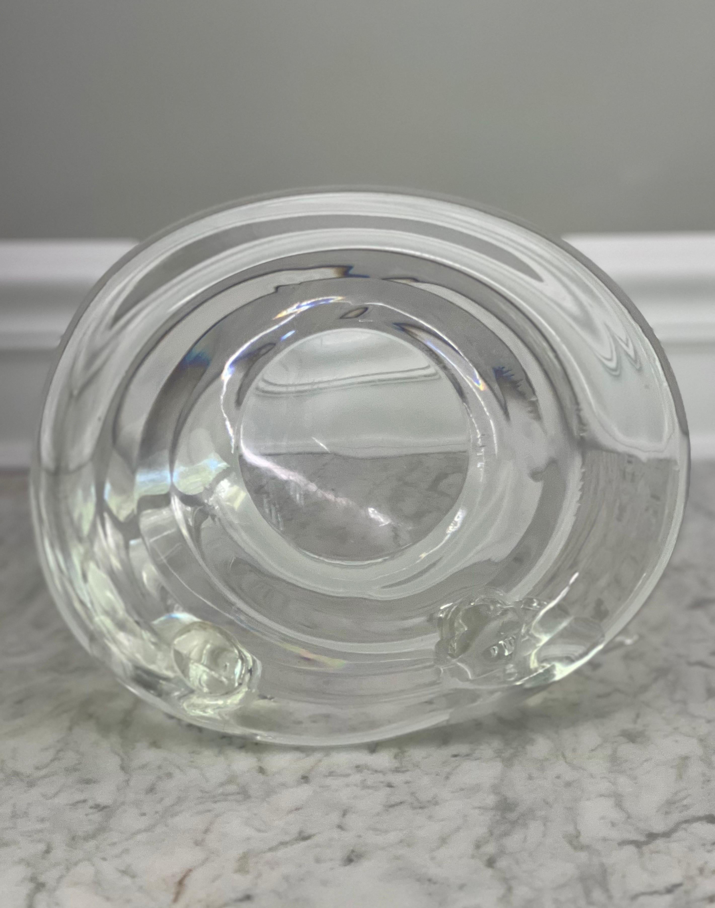 Licio Zanetti Murano Verre Clair Sculptural Bird Decorated Bowl, Signé en vente 3