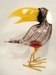 Licio Zanetti Murano Glass Large Size Toucan Bird Sculpture. Italy 1970´s