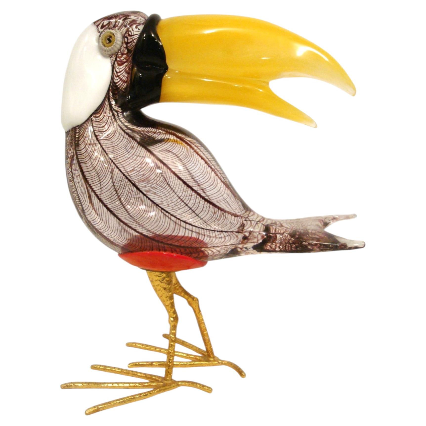 Licio Zanetti Murano Glass Large Size Toucan Bird Sculpture. Italy 1970´s