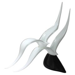 Licio Zanetti Murano Glass Seagulls Sculpture