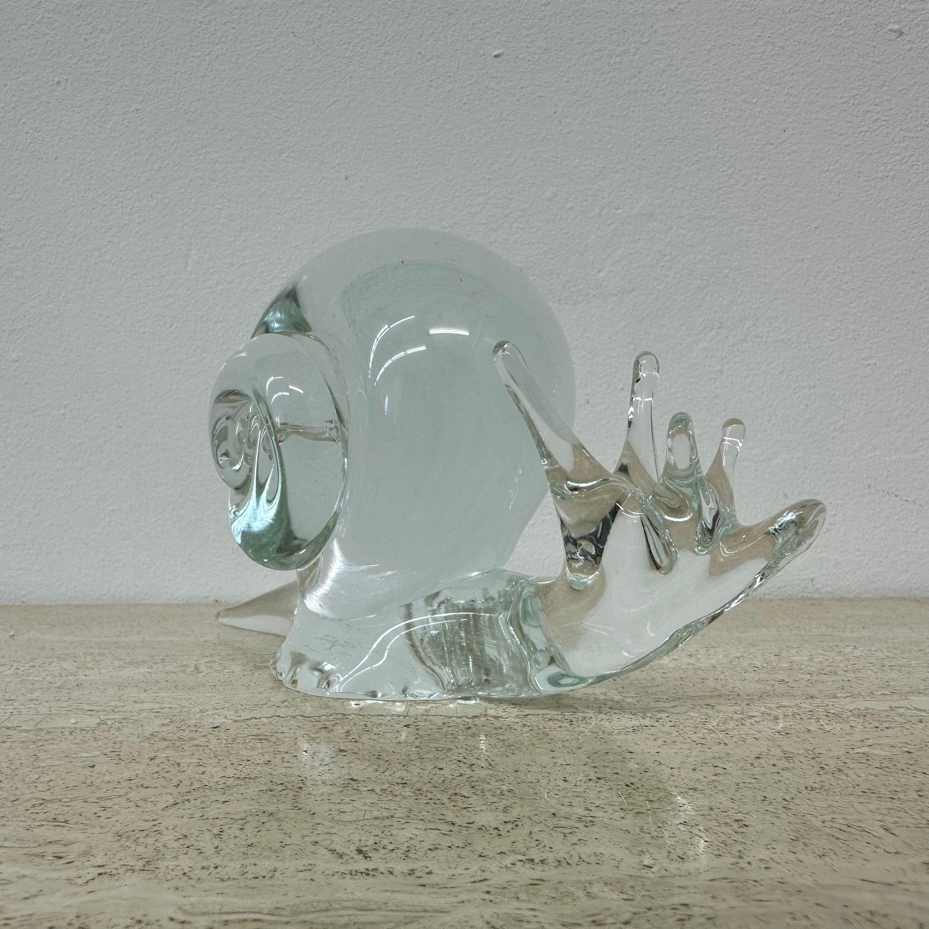 Licio Zanetti Estatuilla de caracol de cristal de Murano , años 70 Italia en venta 5